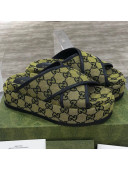 Gucci GG Denim Platform Sandal 663666 Kiwi Green 2021