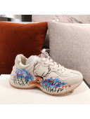 Gucci Rhyton Sneakers in Deer Print Leather White 2021 (For Women and Men)