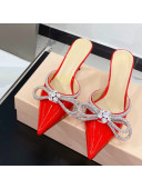 Mach & Mach Glazed Heel Slide Sandals 6.5cm Red 2021 105