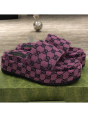 Gucci GG Multicolor Canvas Platform Slide Sandal 573018 Purple 2021