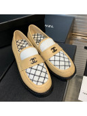 Chanel Quilted Fabric Loafers Apricot 2021