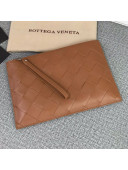 Bottega Veneta Maxi Woven Medium Pouch Brown 2019