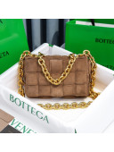 Bottega Veneta The Chain Cassette Cross-body Bag in Suede Cashmere Caramel Brown/Gold 2020