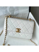 Chanel Quilted Calfskin Mini Flap Bag with Adjustable Strap AS2615 White 2021 TOP