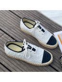 Chanel Tweed Lace-Ups Espadrille Sneakers G36140 White 2020