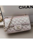 Chanel Iridescent Calfskin Classic Mini Bag A69900 White 2021