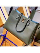 Louis Vuitton Lockme Shopper Tote Bag in Grained Leather M57508 Khaki Green 2021