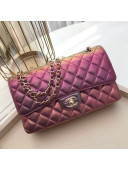 Chanel Iridescent Lambskin Classic Medium Flap Bag A01112 Purple/Pink 2021 TOP