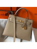 Hermes Kelly 28cm Top Handle Bag in Epsom Leather Dove Gray 2020