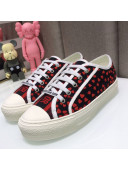 Dior Walk'n'Dior Sneakers in Navy Blue and Red Hearts I Love Paris Embroidered Cotton 2021