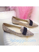 Jimmy Choo Gabie Glitter Sequins Pointy Toe Flat Ballerinas with Bow 02 2020