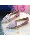 Jimmy Choo Gabie Glitter Sequins Pointy Toe Flat Ballerinas with Bow 06 2020