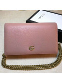 Gucci GG Marmont Leather Mini Chain Shoulder Bag 497985 Pink 2019 