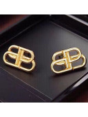 Balenciaga BB Stud Earrings Gold 2021