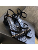 Chanel Suede Chain Sandals 5cm Black 2021
