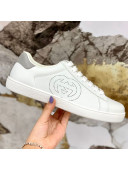Gucci Leather Ace Sneakers ‎‎with Interlocking G White/Grey 2020 (For Women and Men)