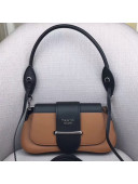 Prada Sidonie Leather Shoulder Saddle Bag 1BD168 Brown 2019