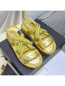 Chanel Cord Flat Sandals G34602 Gold 2021