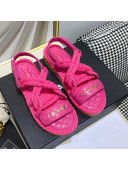 Chanel Cord Flat Sandals G34602 Hot Pink 2021
