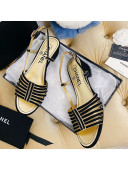 Chanel Suede Strap Sandals Black 2021