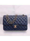 Chanel Lambskin Classic Medium Flap Bag A01112 Navy Blue/Gold 2021