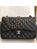 Chanel Lambskin Classic Large Flap Bag A58600 Black/Silver 2021