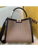 Fendi Peekaboo X-Lite Medium Bag in Perforated Leather Beige 2019