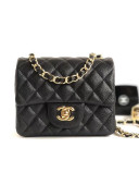 Chanel Caviar Calfskin Mini Square Classic Flap Bag 1115 Black (Gold-Tone Hardware)