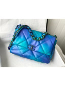 Chanel 19 Tie and Dye Calfskin Large Flap Bag AS1161 Blue/Purple 2021 TOP