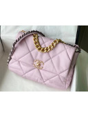 Chanel 19 Goatskin Large Flap Bag AS1161 Pale Pink 2021 TOP