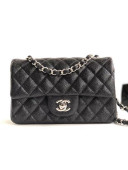 Chanel Caviar Calfskin Mini Classic Flap Bag 1116 Black (Silver-Tone Hardware)
