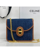 Celine Lutch Sulky Chain Mini Bag in Denim and Calfskin Blue 2021