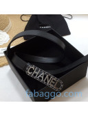 Fendi Calfskin Belt 20mm with CHANEL Buckle Black/Silver 2020