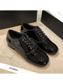 Chanel Patent Leather Lace-ups G36483 Black 2020