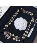 Chanel Pearl CC Long Necklace Blue 2019