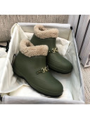Gucci Wool Flat Short Boot with Horsebit Green 2020