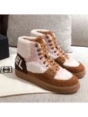 Chanel Shearling Wool Short Boots Pink/Brown 02 2020