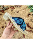 Gucci GG Multicolor Denim Slide Espadrille Sandals 6cm Light Blue 2021