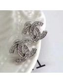 Chanel Mini CC Stud Earrings Silver 2020