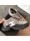 Chanel Suede Calfskin Sneakers G34360 Black/Grey 2019