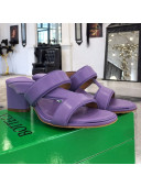 Bottega Veneta Band Calfskin Heel 5cm Sandals Purple 2021 01 
