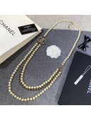 Chanel Pearl Leather Long Necklace AB2967 2019