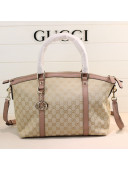 Gucci GG Canvas Top Handle Bag 341503 Nude Pink 2021