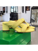Bottega Veneta Band Calfskin Heel 5cm Sandals Yellow 2021 04