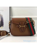 Gucci Lady Web Leather Medium Shoulder Bag 380574 Brown 2020