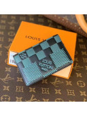 Louis Vuitton Men's Pocket Organizer Wallet in Damier 3D Leather N60438 Aqua Green 2021