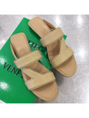 Bottega Veneta Band Calfskin Flat Sandals Beige 2021 15