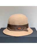Dior J'Adior Wool Bucket Hat with Logo Strap Camel Brown 2020