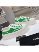 Chanel Canvas Platform Sneakers Green 2021