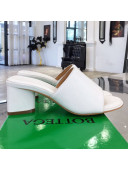 Bottega Veneta Band Calfskin Heel 5cm Sandals White 2021 22